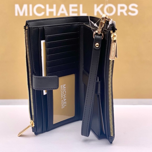 Michael Kors DoubleZip Wallet Wristlet Phone Case Black Multi - Picture 10 of 13